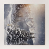 Puzzle Bunny d'hiver dans les flocons de neige (Horizontal)