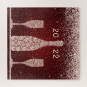 Puzzle Burgundy Blush Parties scintillant Champagne Toast (Horizontal)