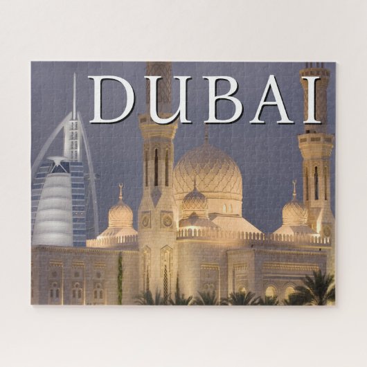 Puzzle Burj al Arab | Mosquée en soirée Dubaï (Horizontal)