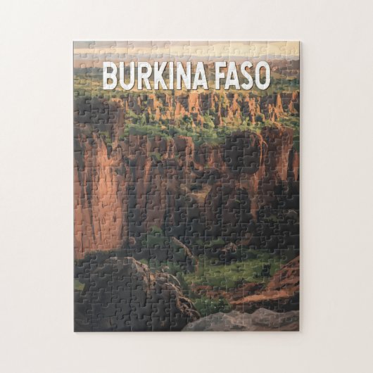 Puzzle Burkina Faso Illustration Voyage Art Vintage (Vertical)
