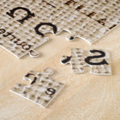 Puzzle burlap scripts shabby chic country cake (Côté)