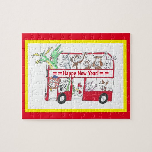 Puzzle Bus du Nouvel An chinois - Année du Tigre (Horizontal)