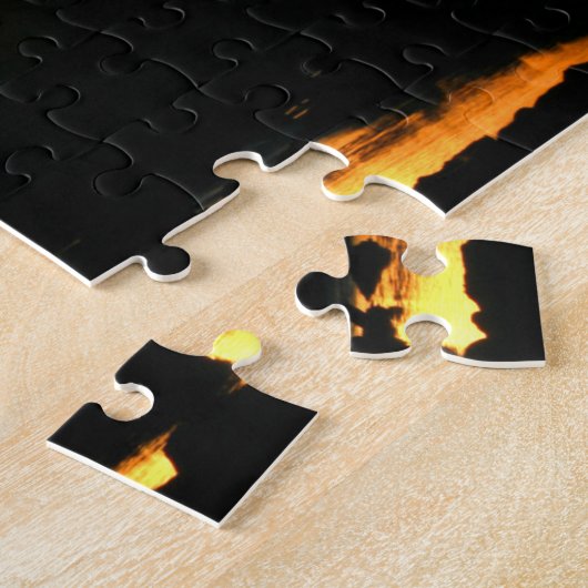 Puzzle Buse à queue rouge au coucher du soleil (Côté)