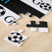 Puzzle But personnalisable 1 de garçon du football (Côté)