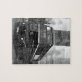 Puzzle BW Black & White London Bus & Big Ben (Horizontal)