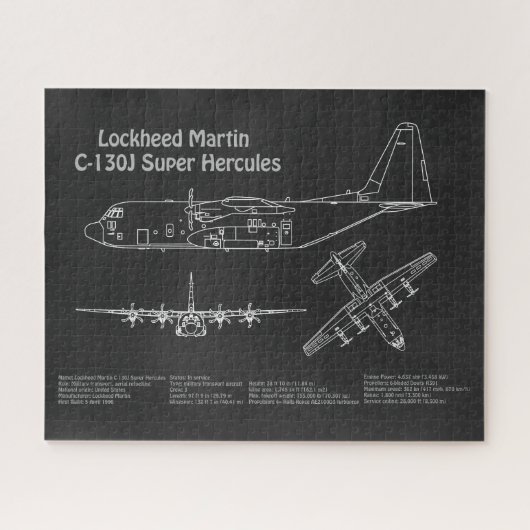 Puzzle C-130 Hercules - Plan directeur de l'avion PD (Horizontal)