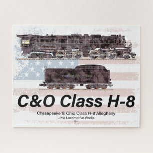 Puzzle C&O Classe H-8 Locomotive Allegheny - Drapeau amér