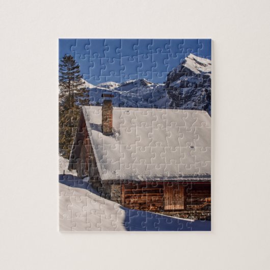 PUZZLE CABANE COUVERTE DE NEIGE (Vertical)