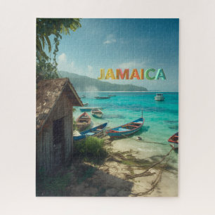 Puzzle cabane de pêche et bateaux de Jamaïque