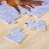 Puzzle Cabane d'hiver avec amis de la faune (Côté)