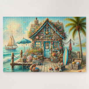 Puzzle Cabane Tropicale de Plage Trésor de Bord de Mer