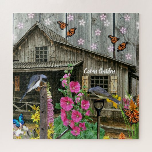 Puzzle Cabin flower garden (Horizontal)