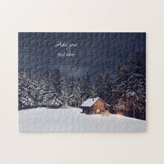 Puzzle Cabine confortable en bois en forêt (Horizontal)