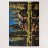 Puzzle Cabine dans la forêt au bord de la rivière (Vertical)