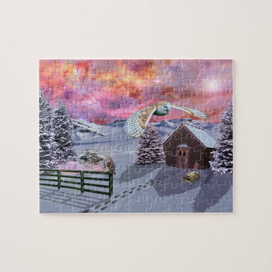 Puzzle Cabine dans la neige (Horizontal)