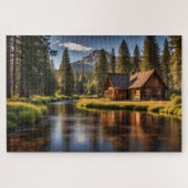 Puzzle Cabine dans une forêt de pins (Horizontal)