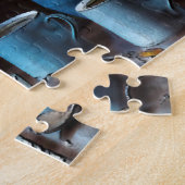 Puzzle Cabine de bille rustique par scène lamplique (Côté)