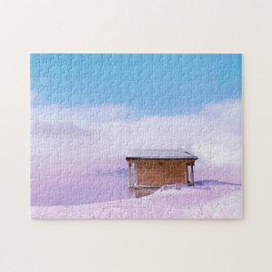 Puzzle Cabine de montagne de neige française