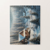 Puzzle Cabine d'hiver dans la forêt (Vertical)