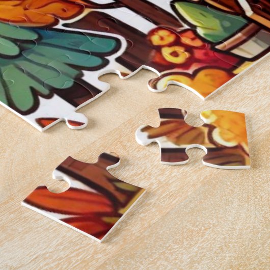 Puzzle Cabine douillet dans les bois en automne (Côté)