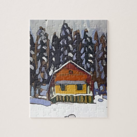 Puzzle Cabine En Neige (Vertical)