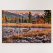 Puzzle Cabine Riverside avec Cerf (Horizontal)