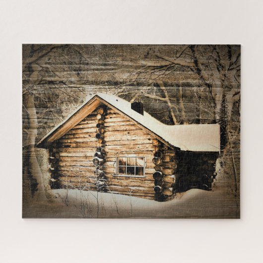 Puzzle Cabine Rustique En Bois Dans La Nature (Horizontal)