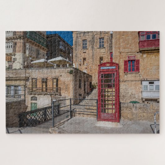 Puzzle Cabine téléphonique rouge à La Valette Malte (Horizontal)