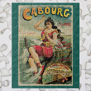 Puzzle Cabourg, France Beach Resort, Art Vintage voyage