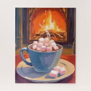 Puzzle Cacao chaud cheminée d'hiver