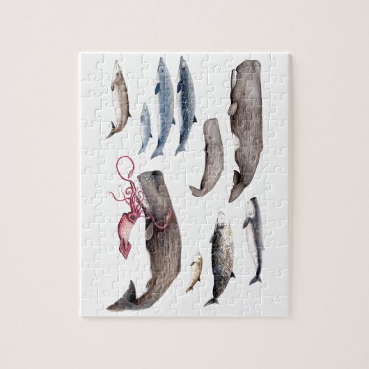 Puzzle Cachalot et zifios : Baleines des profondeurs (Vertical)
