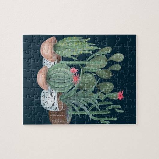 Puzzle Cactus aquarelle. (Horizontal)