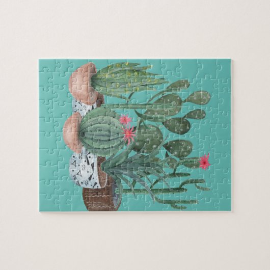 Puzzle Cactus aquarelle. (Horizontal)