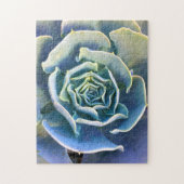 Puzzle Cactus bleu violet vert Élégant photo de gros plan (Vertical)