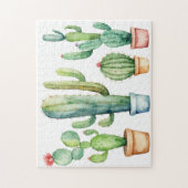 Puzzle Cactus Cactées Succulente Désert Aquarelle Moderne (Vertical)