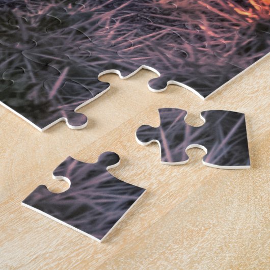 Puzzle Cactus Cholla violet orange Joshua Tree Sunset art (Côté)