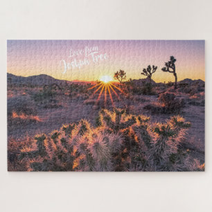 Puzzle Cactus Cholla violet orange Joshua Tree Sunset art