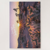 Puzzle Cactus Cholla violet orange Joshua Tree Sunset art (Vertical)