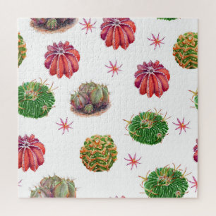 Puzzle Cactus Floral : Arrière - plan aquarelle