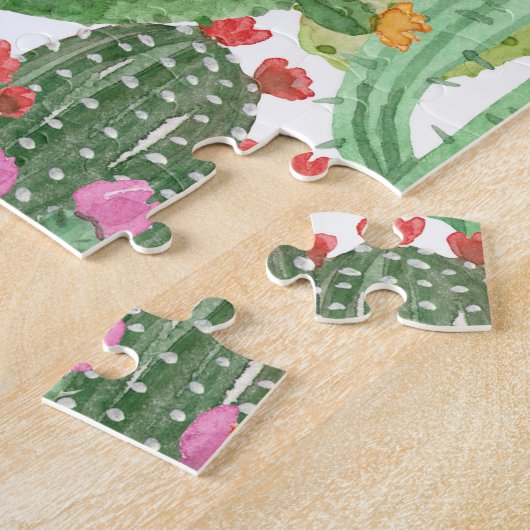Puzzle Cactus peint à la main : Vert désert (Côté)