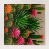 Puzzle Cactus Succulent Fleurissant Vibrant Désert (Horizontal)