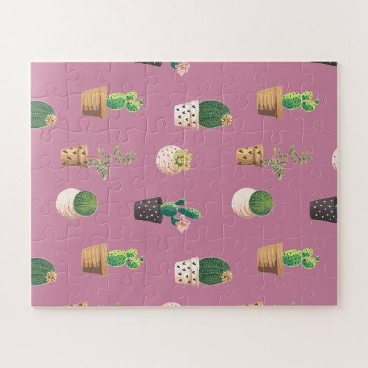 Puzzle Cactus Succulents à Dessrt Vert dans les pots (Horizontal)