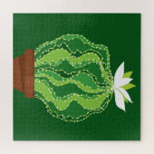 Puzzle Cactus vert : motif abstrait naturel. (Horizontal)