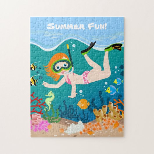 Puzzle Cadeau d'anniversaire pour nageuse (Vertical)