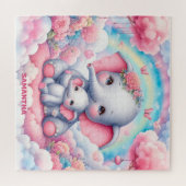 Puzzle Cadeau de jour personnalisé de la mère avec bébé é (Horizontal)