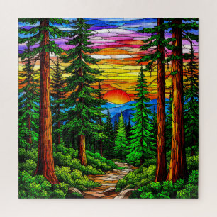 Puzzle Cadeau de lever de soleil en forêt pour les amoure