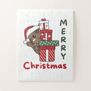 Puzzle Cadeau de Noël Chat Animaux d'hiver Chats