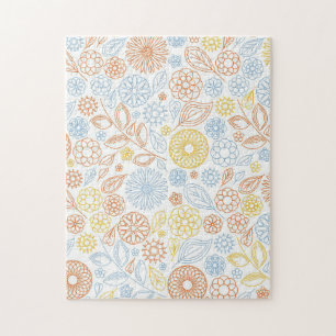 Puzzle Cadeau de Noël Fleurs Abstraites sur blanc