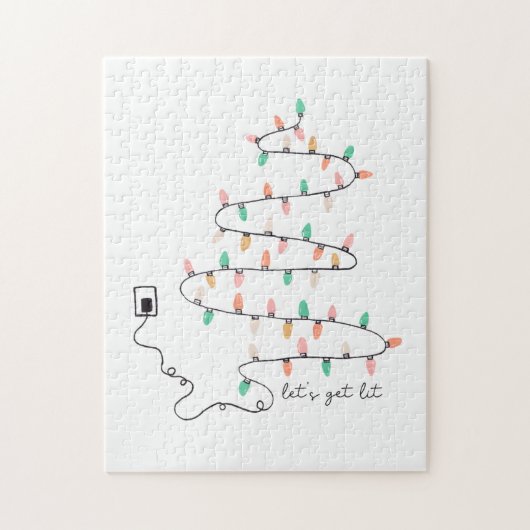 Puzzle Cadeau de Noël laissez s'éclairer (Vertical)