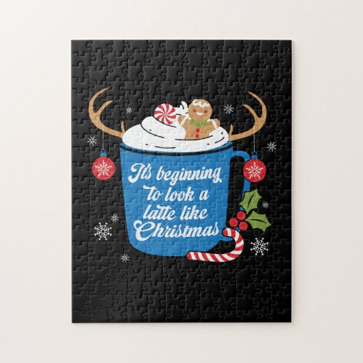 Puzzle Cadeau de Noël Un latte comme Noël (Vertical)